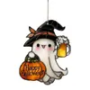 Decoración colgante de acrílico de fantasma de Halloween bestseller transfronterizo, decoración de ventana de fantasma de dibujos animados, manualidades decorativas para colgar en la pared del hogar