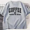 Camiseta Retrô Casual de Manga Curta Livros e Café para Homens e Mulheres Presente para Amante de Livros e Café Top de Manga Curta Dia