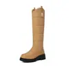 En Stock--Botas de Nieve Gruesas Impermeables de Tela Hacia Abajo Botas de Caña Alta Tacón de Cuña Botas Mecedoras Casuales Botas de Mujer de Comercio Exterior