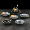 Juego de cuatro piezas de melamina para olla caliente restaurante vajilla japonesa imitación porcelana plástico restaurante barbacoa platos taza juego de cuchara comercial