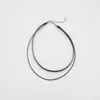 Moda nueva versión coreana de simple doble capa cadena de clavícula de encaje negro joyería de collar corto lindo para mujer venta al por mayor