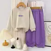 Conjunto Infantil Otoño/Invierno Nueva Llegada: Conjunto de Dos Piezas de Sudadera con Mangas Largas y Pantalones, Moda para Niñas, Cómodo, Versátil, Estilo Coreano