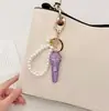 Chaveiro de Microfone 3D com Pedras Strass de Luxo Leve Transfronteiriço Microfone de Strass Super Brilhante Encanto Requintado para Bolsa com Contas de Pérola