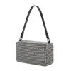 Popular Bolso Grande Incrustado con Diamantes del Comercio Exterior de Guangzhou, Bolso de Noche Cuadrado Plateado con Cadena de Pedrería para Mujer 2026 Nuevo