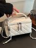 Bolsa de Mano Popular de Estilo Coreano de Este Año, Pequeño Aroma, Moda Elegante, Caja de Mano, Bolso Cruzado de Cadena Acolchado de Alta Calidad para Mujer