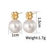 Pendientes Transfronterizos de Moda Nueva Elegantes de Perla Acero de Titanio de Lujo Ligero Nicho Simples Antiguos Medios Pendientes de Yiwu Sentido de Alta Gama