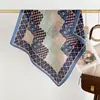 Pañuelo Cuadrado Pequeño de Seda con Patrón de Espiga Geométrico Retro para Mujer Moda Otoño Bufanda Decorativa para Traje Cinta para el Cabello Bolso Pañuelo de Seda
