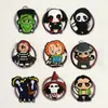 Serie de Halloween Más Vendida Transfronteriza Dibujo Animado Goma Suave de PVC Llavero de Metal Colgante para Bolso Accesorio Decorativo Pequeño DIY