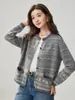 Cárdigan de Punto de Cachemira Estilo Fair Isle Retro para Mujer Otoño Invierno Nuevo Estilo Suéter de Manga Larga con Bloques de Color Abrigo de Lana