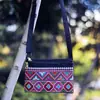 Nova Carteira de Ponto Cruz Estilo Étnico Bolsa Transversal com Duplo Zíper Bolsa de Ombro Único Bolsa Bordada Bolsa Feminina Bolsa Estilo Étnico Atacado