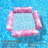 Raft Inflable Flotante Modelo Nuevo Transfronterizo para Exteriores Plegable con Respaldo Malla Cama Flotante Productos Inflables para Agua Sillón Cama Flotante