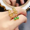 Venta al por mayor de fábrica Pendientes Populares de Diopsido Natural con Incrustaciones de Plata S925 Piedra Principal 4*5 Joyería de Lujo Venta Directa de Fábrica