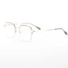 Armazón de Gafas para Miopía de Media Montura 7861 para Hombre, Se Puede Personalizar con Lentes Graduados, Armazón Polygonal de Media Montura Unisex