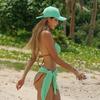 Traje de baño francés para mujer, bikini súper sexy de tres piezas, conjunto fresco y adelgazante, tridimensional, pecho pequeño, vacaciones en aguas termales.
