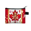 Bolsa de Moedas Pequena Exquisita de Futebol da Copa do Mundo de 2026 Carteira Portátil Bolsa de Moedas com Zíper Mini Bolsa Pequena