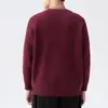 Suéter de punto para hombre L-8XL, cuello redondo, corte holgado, casual, versátil, moderno, manga larga, color liso, top básico, talla grande