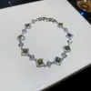 Fang Li Zhui Xing! Pulseira Redonda de Rombos de Zircônia Estilo Ins Francês Trabalho Pesado Pulseira de Mão Leve Luxo Sensação de Alto Padrão Joia de Mão Feminina