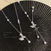Collar de Borla de Mariposa Plateada con Cuentas para Mujer 2026 Nuevo Estilo Cadena de Clavícula Única y Hermosa Versátil para Primavera y Verano Accesorios de Nicho