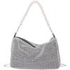 Bolsa pequeña de celebridad de transmisión en vivo al por mayor estilo occidental para mujer 2024 nueva moda bolsa cruzada de diamantes de colores bolsa con cadena de perlas