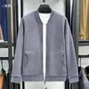 Jaqueta de trabalho de fleece estilo japonês para homens, blusa lapel moderna de caimento solto para primavera/outono, roupa casual estilo americano para casais