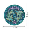 Parches Bordados Redondos de Signos del Zodiaco Vintage y Hermosos, Insignias de Constelaciones de Chica Soñadora para Ropa y Mochilas, Termoadhesivos para Manualidades