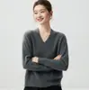 Nuevo Suéter de Cachemira 2026 para Mujer Cuello en V Holgado Suave Pegajoso Jersey Versátil de Tres Hilos Tejido Grueso Capa Base