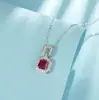 Collar para mujer Zhou Hengfu de plata s925 con rubí cultivado, regalo vintage rojo de alta gama único para mujer