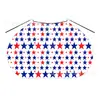 Capa Personalizada de Fábrica para o Dia da Independência, Vermelha e Azul com Estrelas Estampadas para Crianças, Meninos e Meninas, com Cordão, Capa Redonda