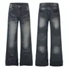 Nuevos pantalones rectos de algodón con gráfico y cuentas para mujer 2026, pantalones casuales desgastados, suministro directo de fábrica, 04