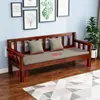 Sofá de Madera Maciza para Sala de Estar en Casa, Estilo Chino Nuevo Minimalista Moderno de Madera, Banco Combinado Fijo Multifuncional para Apartamento Pequeño Personalizable