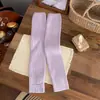 Pierneras de algodón grueso y cálido para otoño e invierno de mujer, calcetines largos blancos adelgazantes para yoga lulu