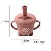 Taza de Aprendizaje para Bebés con Popote de Silicona Taza de Beber Agua con Tapa Antipolvo y Anticaídas Taza para Snacks de Silicona de Grado Alimenticio Punto Transfronterizo