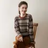 2 Nuevo Jersey de Cachemira Otoño e Invierno para Mujer, Ideal para el Trabajo, Fácil de Combinar, Temperamento, Adelgazante, Rejuvenecedor, Cuello Redondo, Manga Larga, Jersey