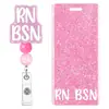 Porta Tarjeta de Identificación Hebilla Nueva Retráctil Set Huella de Gato Estilo Estampado Inserto para Insignia Estético Médico Fácil