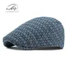 Sombreros de Estilo Nuevo Primavera y Otoño 2025 para Hombres y Mujeres: Gorra Casual de Pico de Pato, Boina Artística Retro de Jacquard de Mezclilla, Gorra de Béisbol