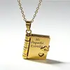 Collar de Acero de Titanio, Popular en Europa y América, Collar con Forma de Libro de Carta de Amor Grabada, Collar con Forma de Sobre de Carta de Amor Abrible, Cadena para Clavícula