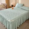 Faldón de cama de algodón 100% de Xinjiang, pieza única, modelo nuevo 2025, algodón puro acolchado, protector de colchón engrosado, protector de colchón a prueba de polvo