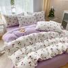 Set de tres piezas de punto lavado de grado materno e infantil Clase A, nuevo, con funda de edredón floral pequeño y funda de almohada, fabricante de productos individuales 4