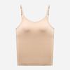 Camisola Traceless Beauty Back com bojo integrado, fina, cor sólida, confortável, com franzimento, anti-flacidez, com bojo no peito, roupa íntima com bojo fixo