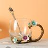 Tazas de Esmalte al por Mayor del Fabricante, Estilo Nuevo para Mujer, Alto Valor Estético, Tazas de Té con Flores para el Hogar, Vasos de Agua Exquisitos para la Oficina, Uso para Maestros