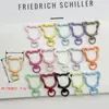 Anillo de resorte de pintura de color con rotación universal, llavero de amor de conejo y gato de color caramelo, accesorios de joyería DIY