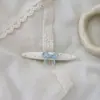 Lindo y Dulce Pasador para el Cabello con Lazo de Lunares Color Crema, Pinza para Flequillo, Pasador, Pinza de Pato, Pasador de Seguridad, Pasador