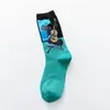 Calcetines Transfronterizos Nuevos de Moda Calcetines para Hombre Mona Lisa Personalizados Literarios Retro Pintura al Óleo Europea y Americana Estrella Algodón Calcetines para Hombre de Caña Alta