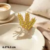 Moda de Corea del Sur Broche Dorado de Tres Espigas Decoraciones para Chaleco de Traje Pin Exquisito para Abrigo de Mujer con Ladrillo