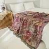 Manta de Flores Estilo INS Transfronteiriça Manta de Lazer para Casa Tapeçarias Manta Decorativa Manta de Sofá Estilo Country Americano Manta de Acampamento