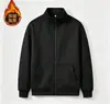 Nova blusa de moletom com capuz e forro de fleece espesso para outono e inverno, peça com zíper, jaqueta de gola alta, roupa esportiva casual para exportação