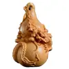 Cabaça Dragão Esculpida em Buxo Escultura em Madeira Maciça Peça de Mão Brinquedo Artesanato Masculino Pingente de Carro