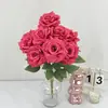 Flor de Rosa Artificial com 9 Cabeças, Rosa Diamante, Flor Artificial, Cascata de Parede de Rosas, Flor Falsa, Buquê de Flores de Seda, Salão de Cerimônia de Casamento