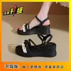 Sandalias Romanas para Mujer 2026 Nuevas de Verano Suela Gruesa Tira Única Versátiles Moda Cuña Estilo Hada Zapatos de Plataforma