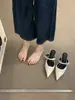 Mules de Tacón Alto Puntiagudos para Mujer 2026 Nuevo Estilo Elegante Primavera/Verano de Una Sola Correa Tacón Delgado Punta Cerrada Mules de Media Zapatilla